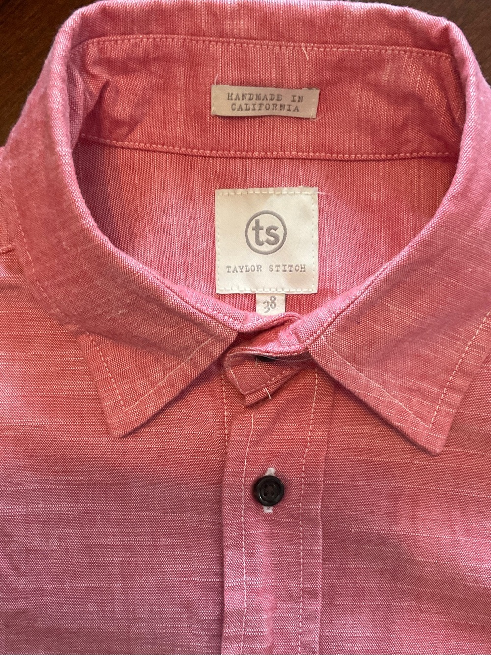 OG made in CA Taylor Stitch Men's Long-Sleeve Button-Down Shirt - Red/pink